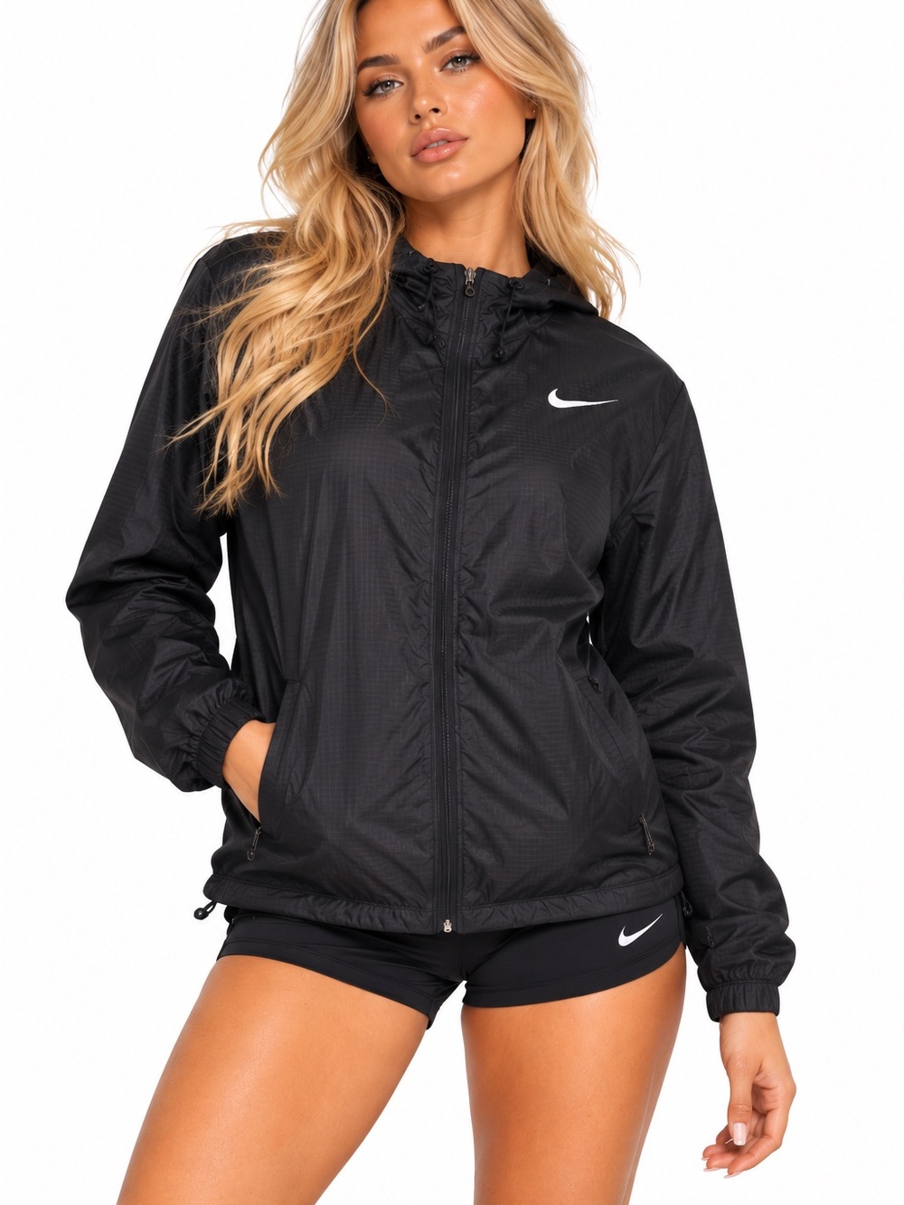 Nike Black Women's Hooded Lightweight Utility Jacket